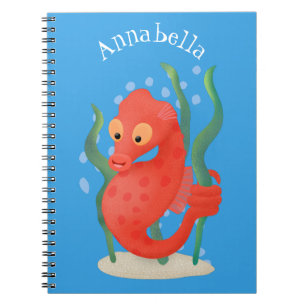 Caderno Espiral Cute pygmy seahorse cartoon