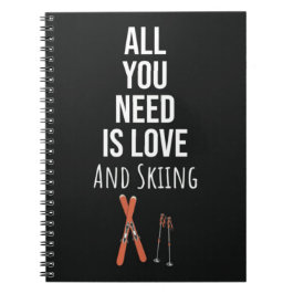 Caderno Espiral Cute Skiing Gifts Winter Skier Sports Ski Lover