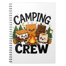 Caderno Espiral Cute S'mores Fogueira de Acampamento Equipe ao Ar