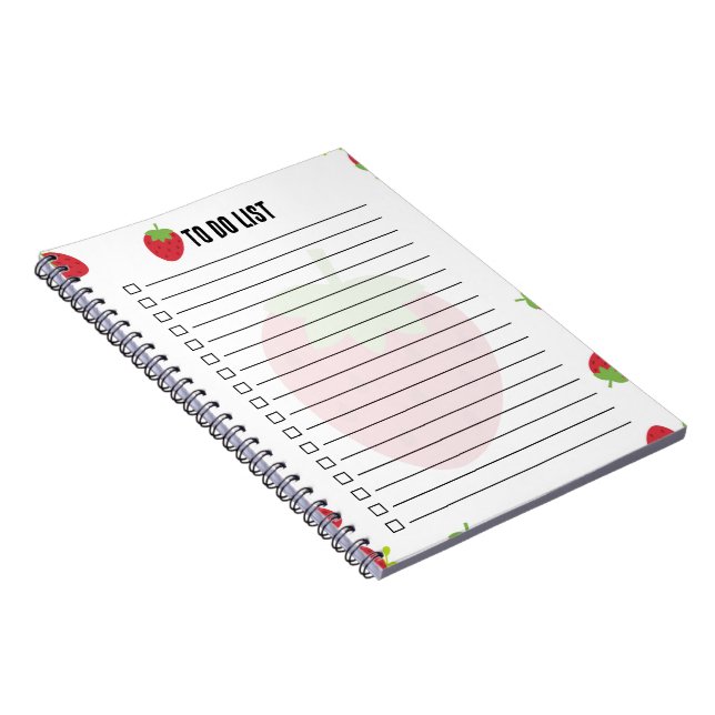 Caderno Espiral Cute Strawberry To-Do List Notepad (Lado Direito)