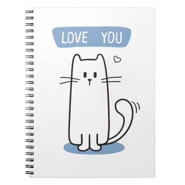 Caderno Espiral Cute White Cat (Frente)