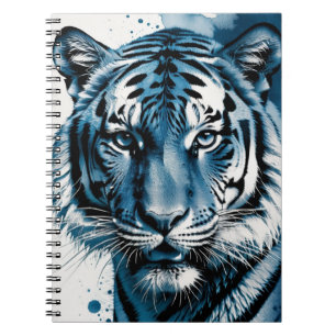 Caderno Espiral Cyanotype Tiger   Diário para notebook