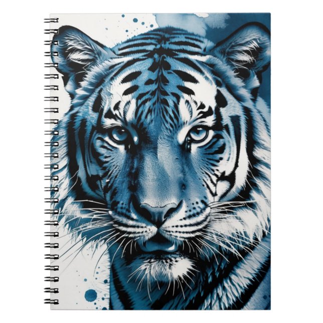 Caderno Espiral Cyanotype Tiger | Diário para notebook (Frente)