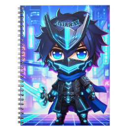 Caderno Espiral Cyber Ninja Chronicles - Notebook anime futurístic