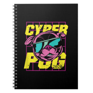 Caderno Espiral Cyber Pug 2021 Engraçado Cachorro Design