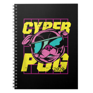 Caderno Espiral Cyber Pug Cachorro Legal