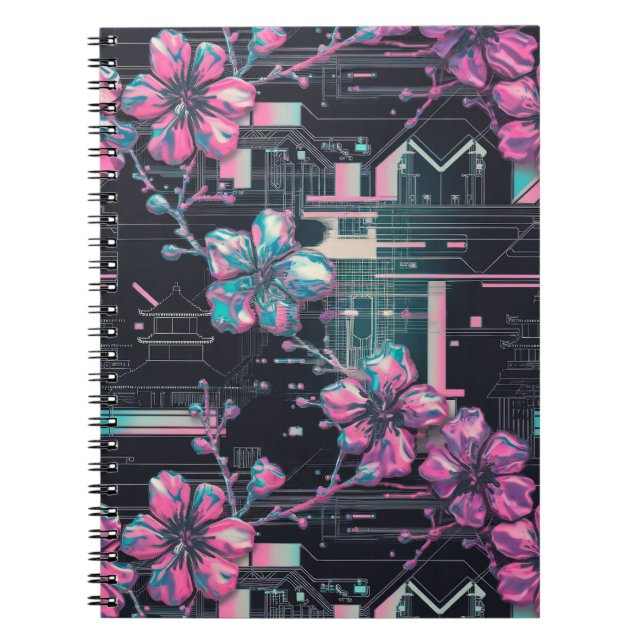 Caderno Espiral Cyber Sakura Skyline (Frente)