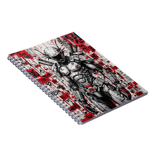 Caderno Espiral Cyberpunk Warrior Grafite - Notebook espiral (Lado Direito)