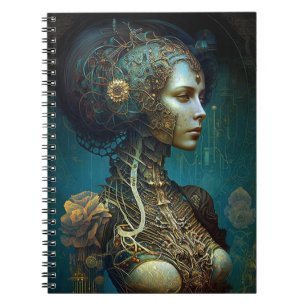 Caderno Espiral Cyborg Fantasy Sci-Fi Art