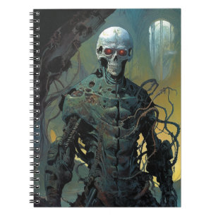 Caderno Espiral Cyborg Skeleton Futurística Science Fiction