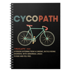 Caderno Espiral Cycopath Funny Cycling Gifs para Ciclistas Bikers