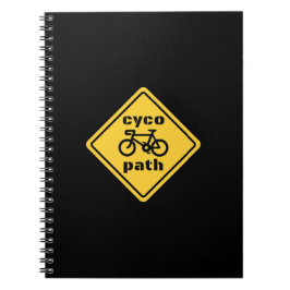 Caderno Espiral Cycopath Funny Road Sign for Cycle Lover T Shirt