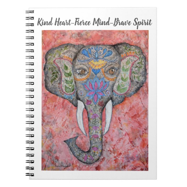 Caderno espiral da arte brava do elefante do (Frente)
