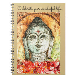 Caderno espiral da arte da aguarela de Buddha da