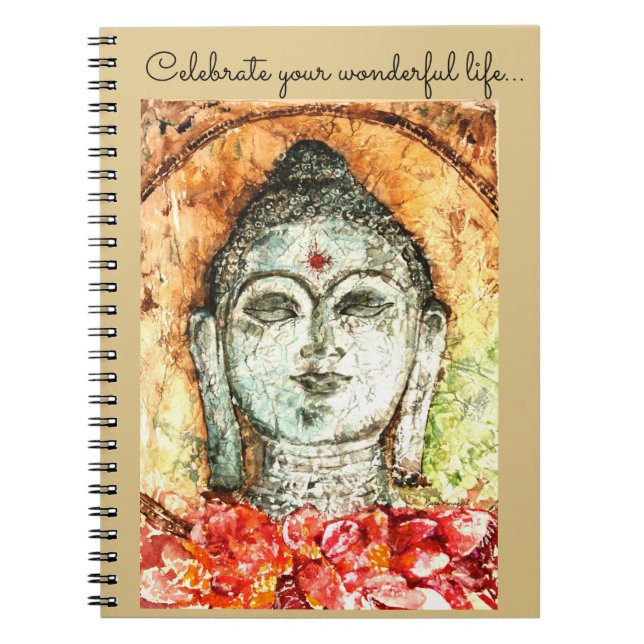 Caderno espiral da arte da aguarela de Buddha da (Frente)