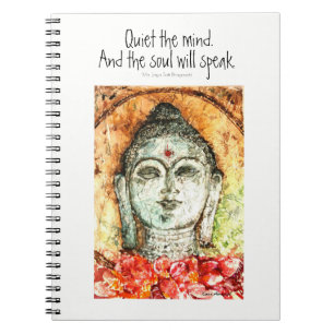 Caderno espiral da arte da aguarela de Buddha das