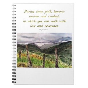 Caderno espiral da arte da paisagem das citações