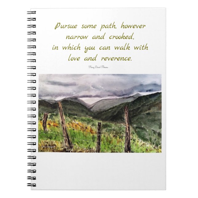 Caderno espiral da arte da paisagem das citações (Frente)