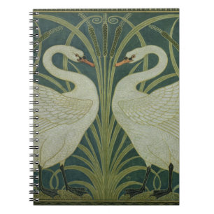Caderno Espiral Da "design do papel de parede cisne, da