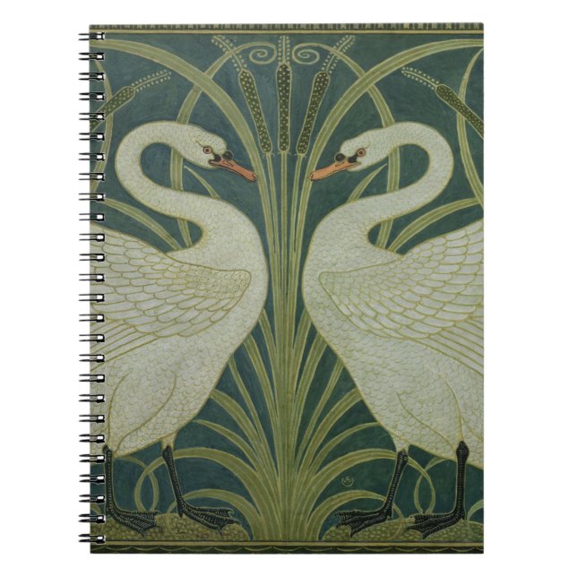 Caderno Espiral Da "design do papel de parede cisne, da (Frente)