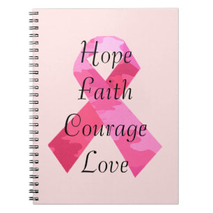 Caderno espiral da fé cor-de-rosa da fita da