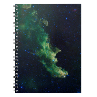 Caderno espiral da galáxia do espaço