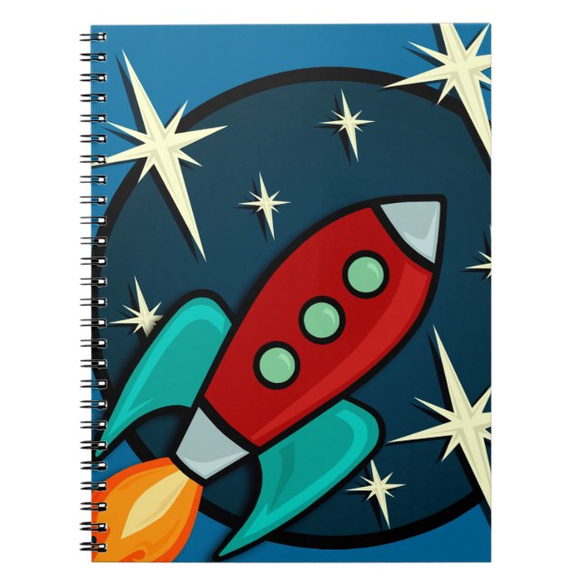 CADERNO ESPIRAL DA ILUSTRAÇÃO DO NAVIO DE ROCKET (Frente)