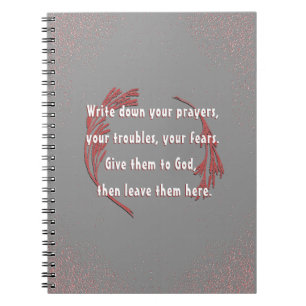Caderno Espiral Dá-o a Deus, aspas espirituais