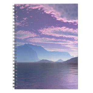 Caderno espiral da paisagem crescente de Sci Fi da