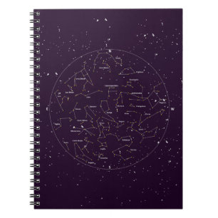 Caderno espiral da sensação da constelação