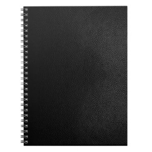 Caderno espiral da textura de couro preta