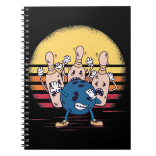 Caderno Espiral Dabbing Bola de boliche Funny Boliche Pinos