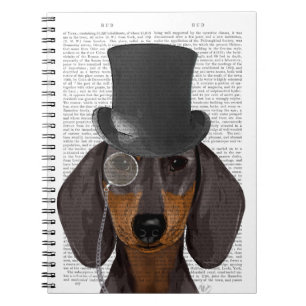 Caderno Espiral Dachshund, Chapéu Formal e Chapéu
