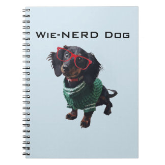 Caderno Espiral Dachshund do nerd do cão do Wiener