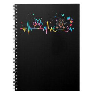 Caderno Espiral Dachshund Dog Heartbeat Engraçadinho