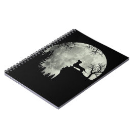 Caderno Espiral Dachshund E Lua Halloween