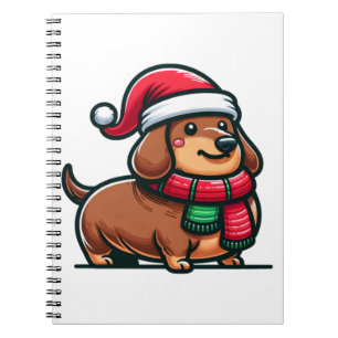 Caderno Espiral Dachshund Elegance Christmas Anticipation Classic