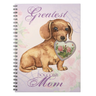 Caderno Espiral Dachshund Heart Mãe