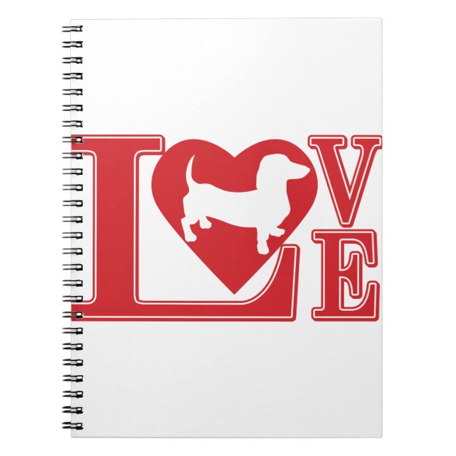 Caderno Espiral Dachshund Love Heart (Frente)
