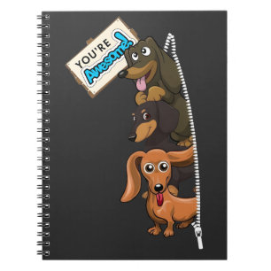 Caderno Espiral Dachshund Você É Incrível