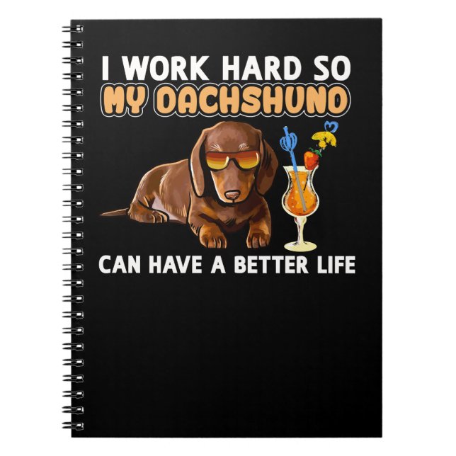 Caderno Espiral Dachshund Wiener Dog Engraçado Shirt Dachshund (Frente)