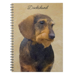 Caderno Espiral Dachshund (Wirehaired) Pintura Original para Cacho