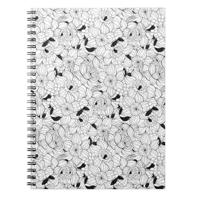 Caderno Espiral Daffodils primavera floral (Frente)