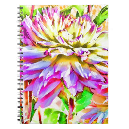 Caderno Espiral Dahlia Gift da Aquarela Digital
