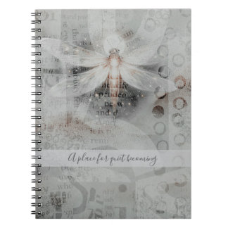 Caderno Espiral Daily Journal Dreamy Dragonfly Thoughts and Words