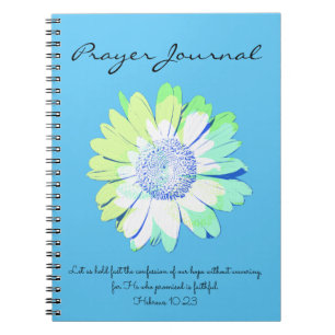 Caderno Espiral Daisy Art Teal Green Bíblia Verse Diário de Oração
