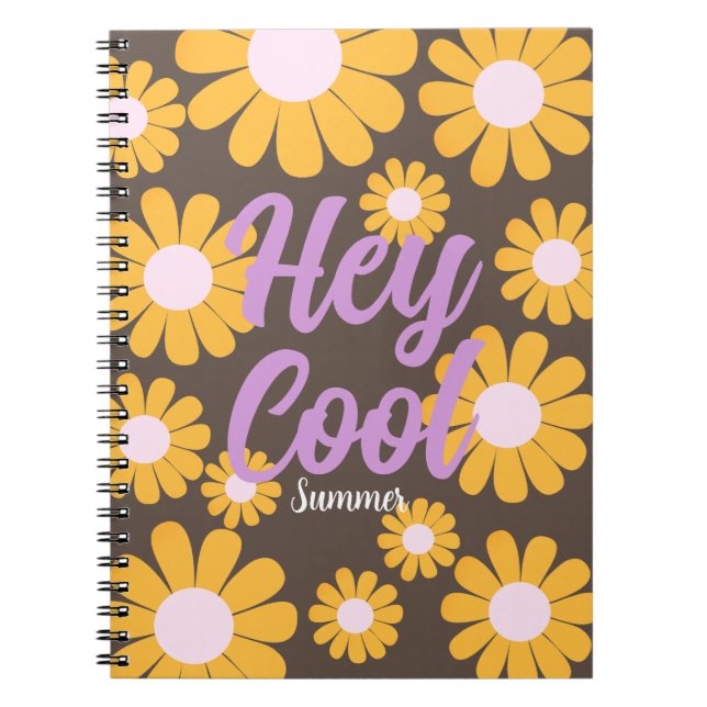Caderno Espiral Daisy Brown Orange Boho (Frente)
