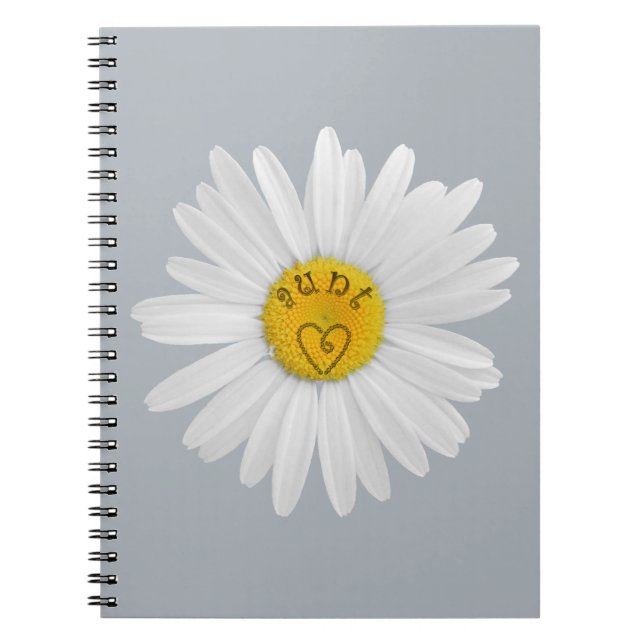Caderno Espiral Daisy Flower For Tunt Art Customize Background (Frente)