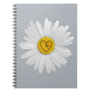 Caderno Espiral Daisy Flower Love Art Personaliza o fundo