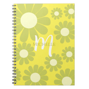 Caderno Espiral Daisy Green Yellow Monograma